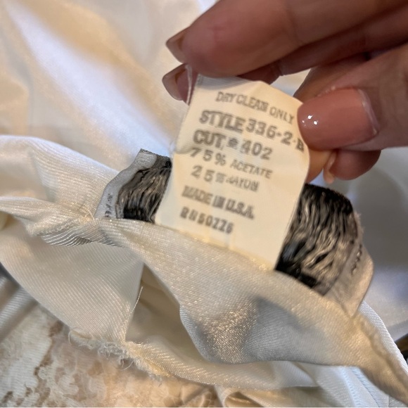 Kamisato Lace Slip Dress Plated Midi American Vintage USA Y2K Fairycore Cottage - Picture 9 of 16